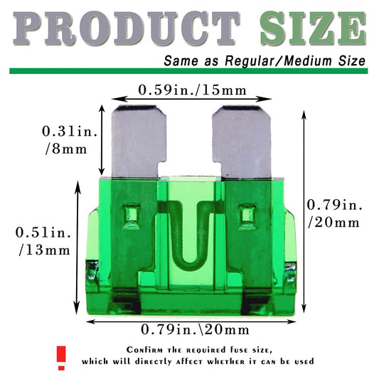 (55 Pcs) 30 Amp Standard Blade Fuse, 30A Automotive Fuse for Car Truck